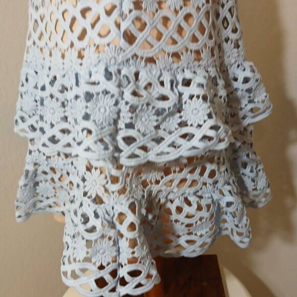 Lulu's Blue Ruffled Tiered Mini Sundress Size Large - Picture 7 of 12